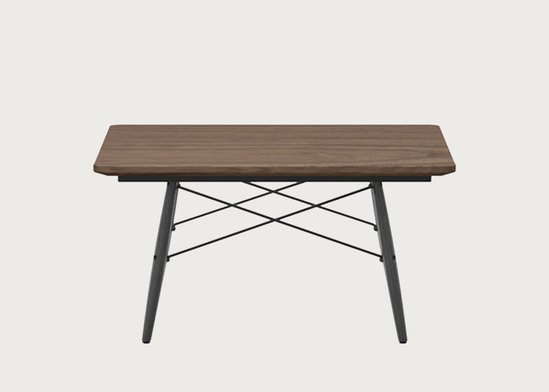 Eames Square Coffee Table Black Ash Base Walnut