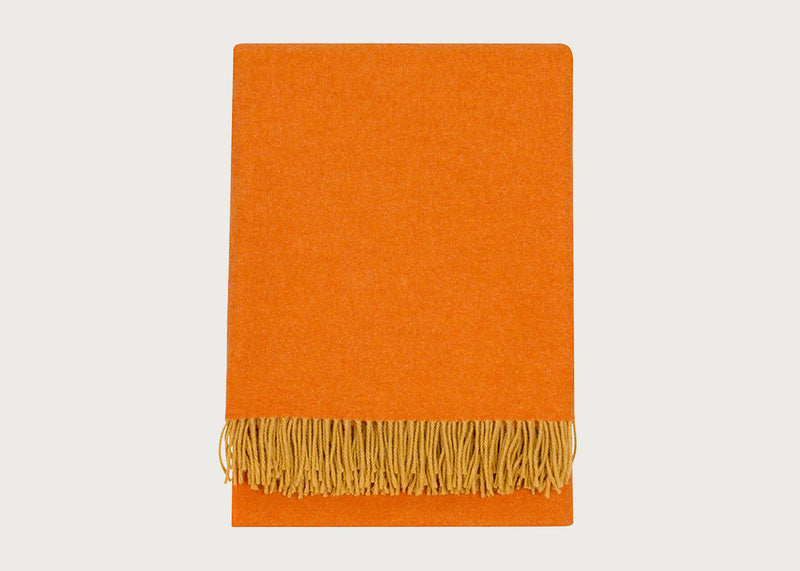 Two Tone Merino Throw Orange