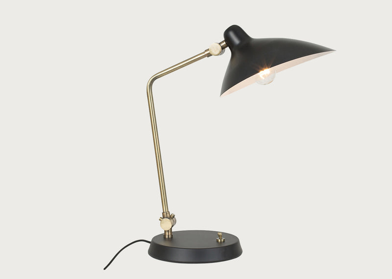 Milton Table Lamp Black & Brass