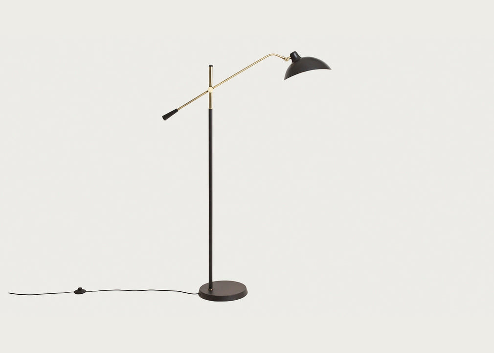 Milton Floor Lamp Black & Brass
