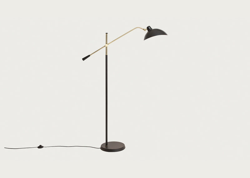 Milton Floor Lamp Black & Brass