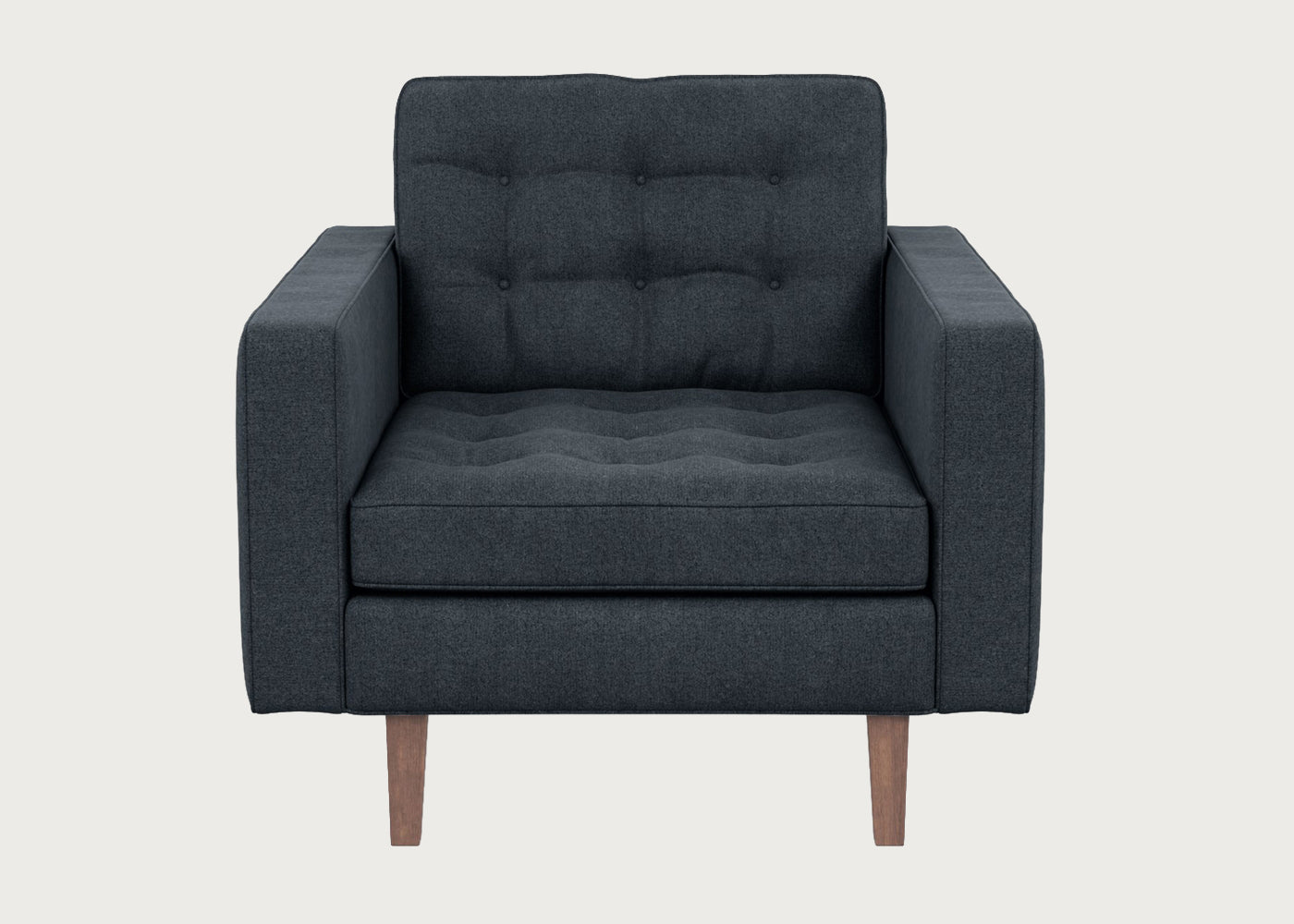 Hepburn Armchair St Moritz Wool Grey / Walnut