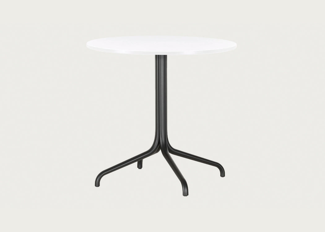 Belleville Round Table White Top Deep Black Base