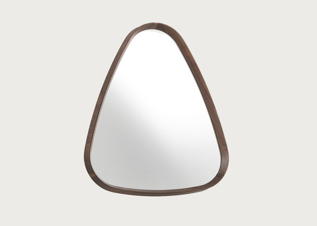 Mix 3 Triangular Wall Mirror Canaletta Walnut