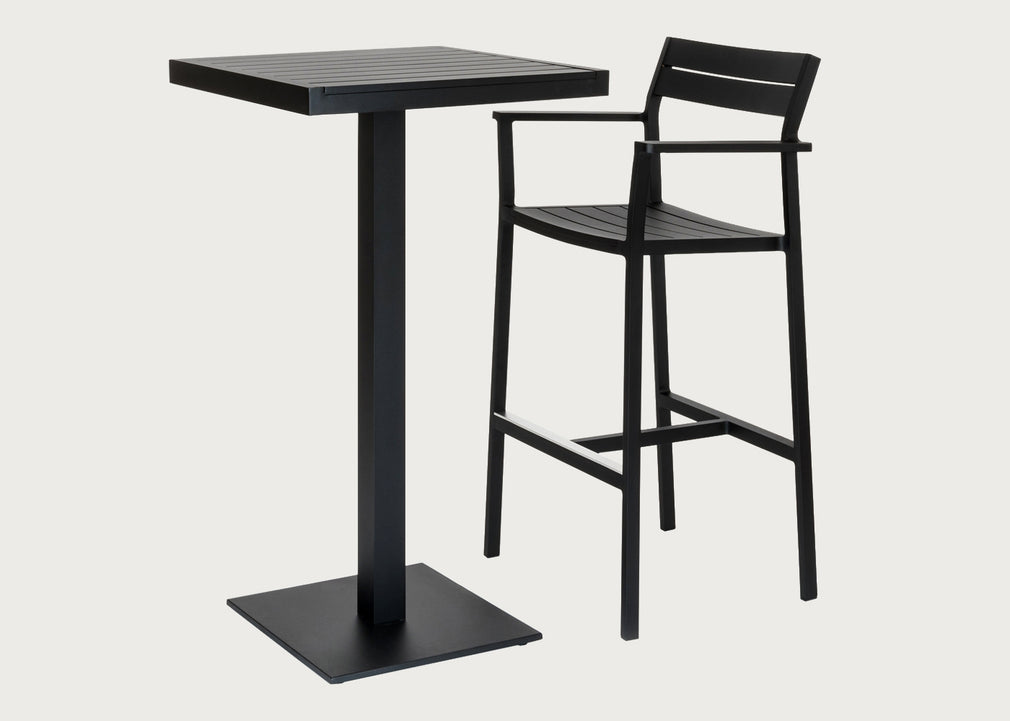 Eos Outdoor Square Bar Table Black