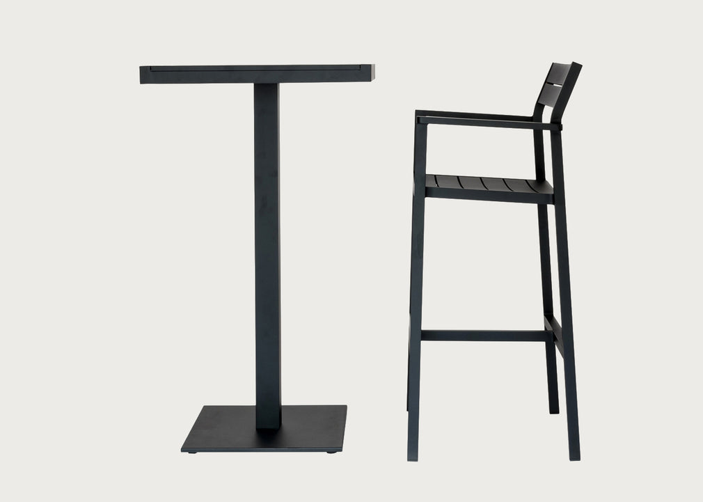 Eos Outdoor Square Bar Table Black
