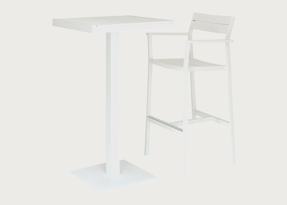Eos Outdoor Square Bar Table White
