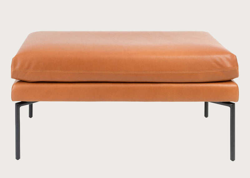 Matera Ottoman Daino Leather Treacle / Black