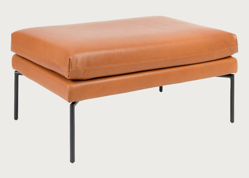 Matera Ottoman Daino Leather Treacle / Black