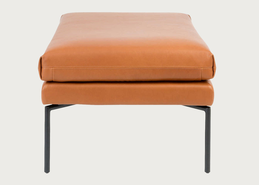 Matera Ottoman Daino Leather Treacle / Black