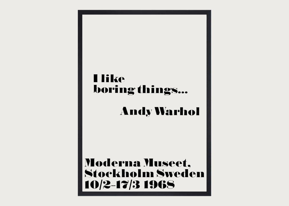 Andy Warhol I Like Boring Things Framed Print