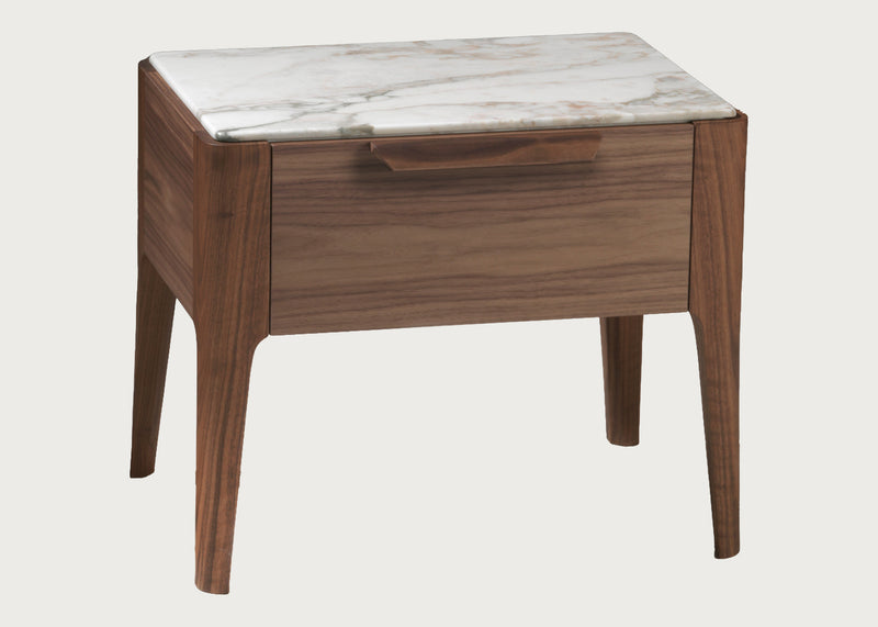 Ziggy Night 1 Bedside Table White Calacatta Gold
