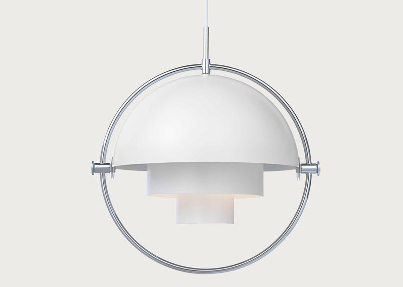 Multi-Lite Pendant Light Chrome Frame White