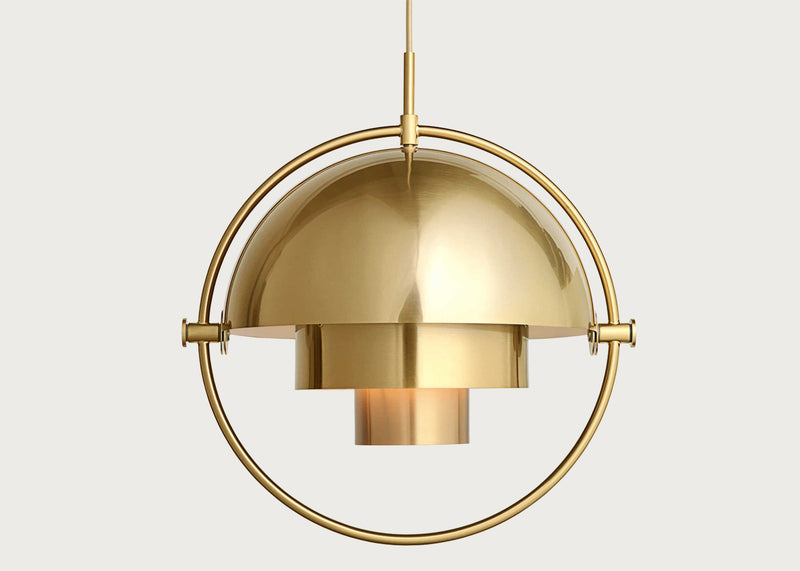 Multi-Lite Pendant Light Brass Frame Brass