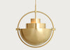 Multi-Lite Pendant Light Brass Frame Brass