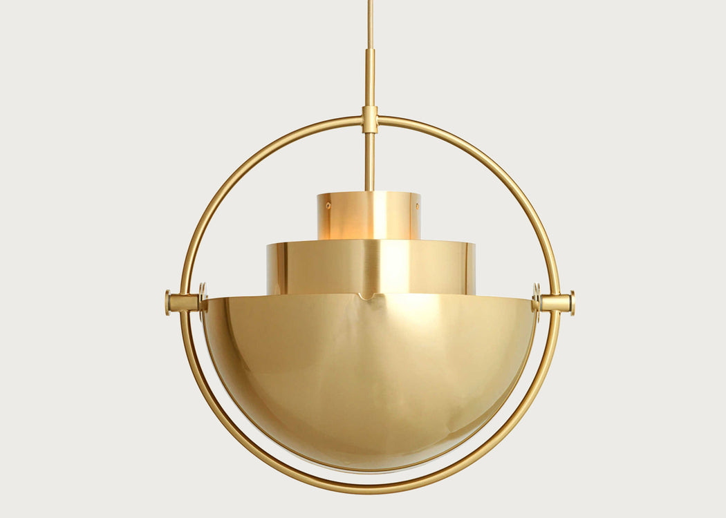 Multi-Lite Pendant Light Brass Frame Brass