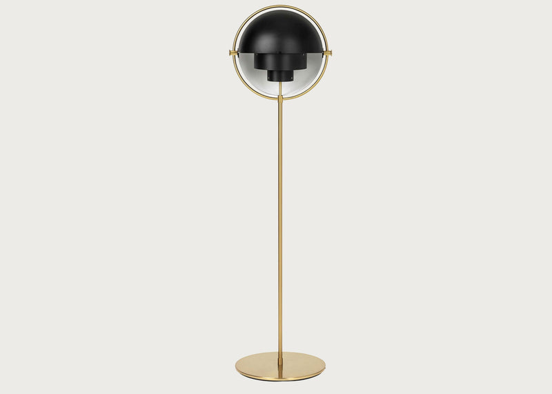 Multi Lite Floor Lamp Brass Base Black