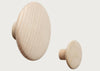 The Dots Set of 5 Coat Hooks Oak