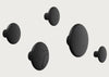 The Dots Set of 5 Coat Hooks Black