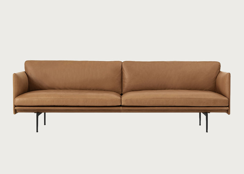 Outline 3 Seater Sofa Refine Leather Cognac / Black