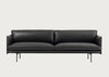 Outline 3 Seater Sofa Refine Leather Black / Black