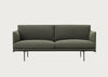Outline 2 Seater Sofa Kvadrat Fiord Dark Green 961 / Black
