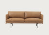 Outline 2 Seater Sofa Refine Leather Cognac / Black