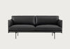 Outline 2 Seater Sofa Refine Leather Black / Black