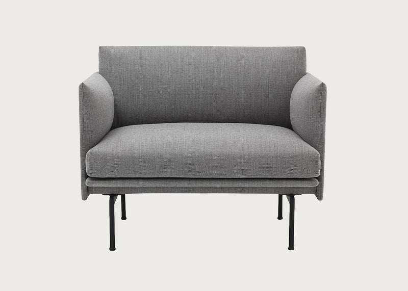 Outline Chair Kvadrat Fiord Light Grey 151 / Black