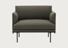 Outline Chair Kvadrat Fiord Dark Green 961 / Black