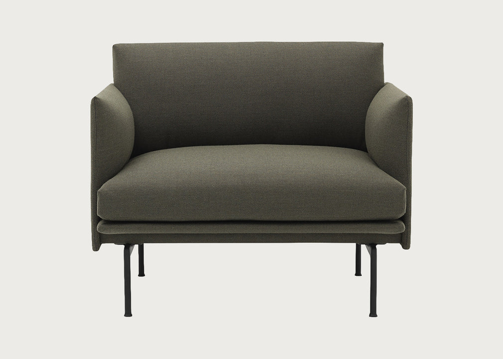 Outline Chair Kvadrat Fiord Dark Green 961 / Black