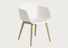 Fiber Armchair Wood Base White And Oak