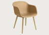 Fiber Armchair Wood Base Ochre And Oak