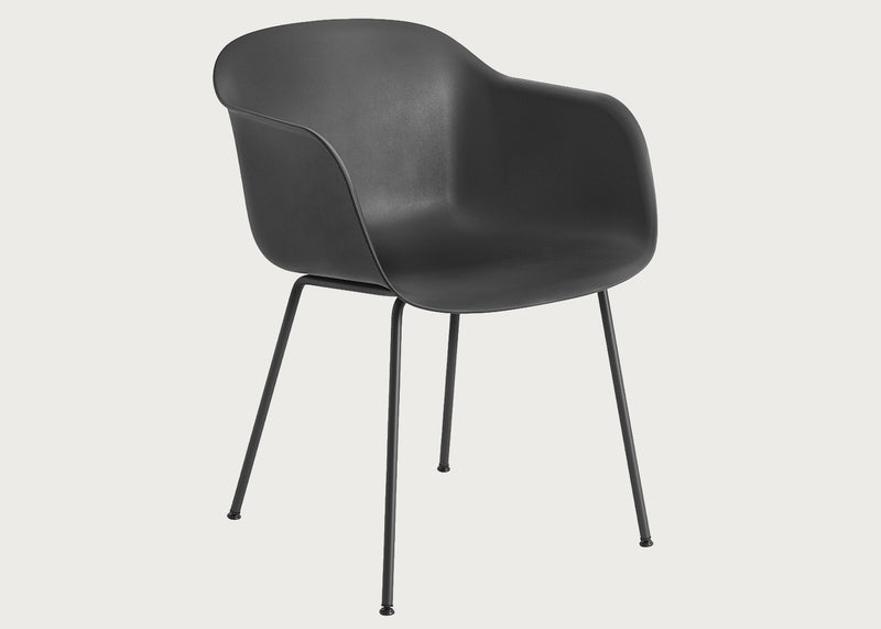 Fiber Armchair Tube Base Black
