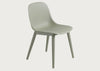 Fiber Side Chair Wood Base Dusty Green