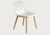 Fiber Side Chair Wood Base White And Oak