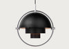 Multi-Lite Pendant Light Chrome Frame Black