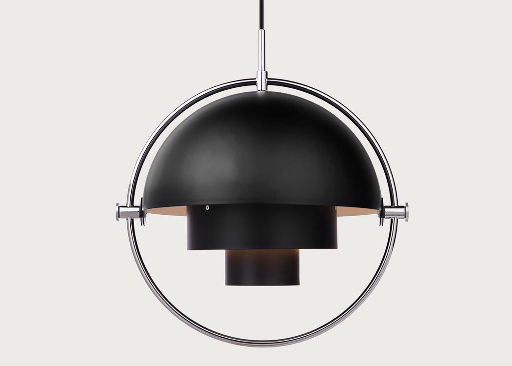 Multi-Lite Pendant Light Chrome Frame Black