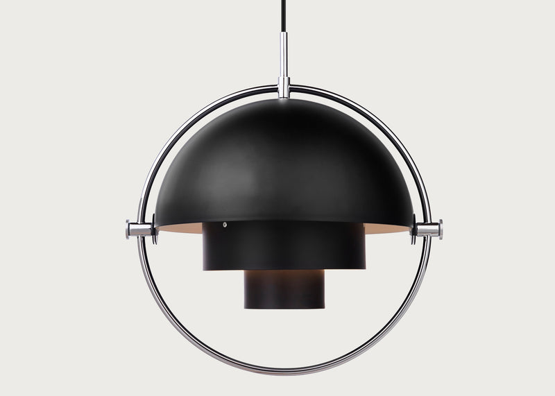 Multi-Lite Pendant Light Chrome Frame Black