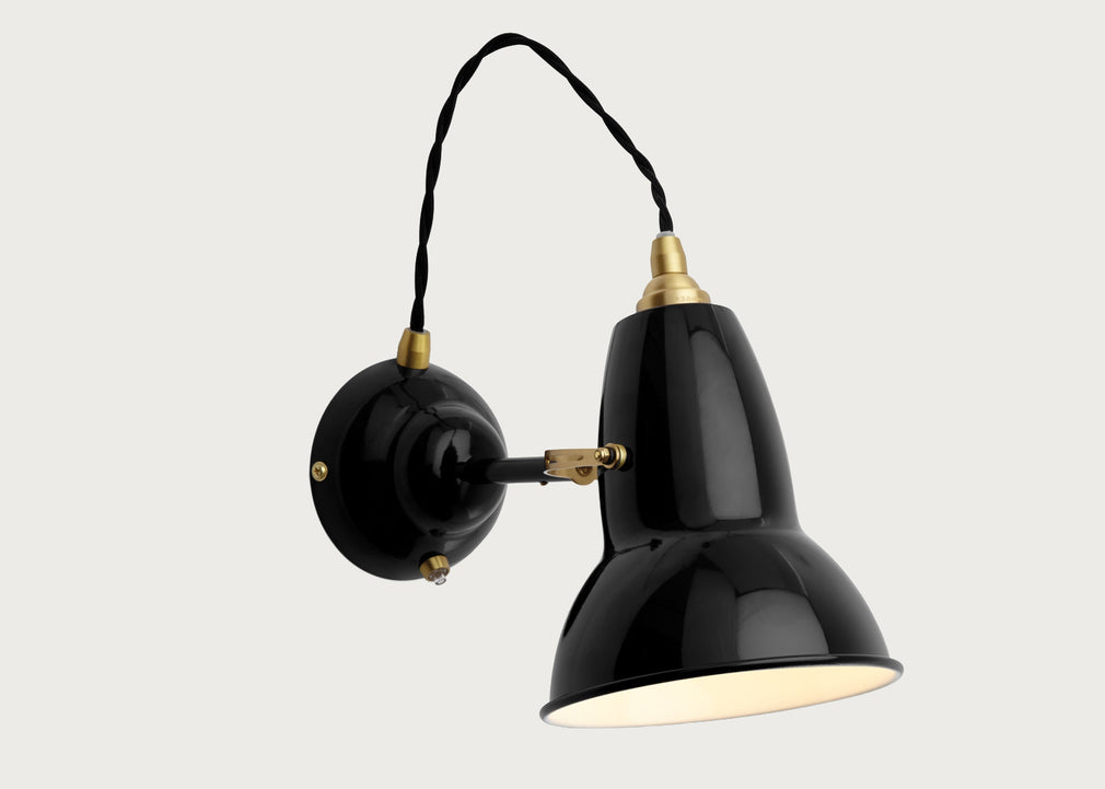 Original 1227 Brass Wall Light Jet Black