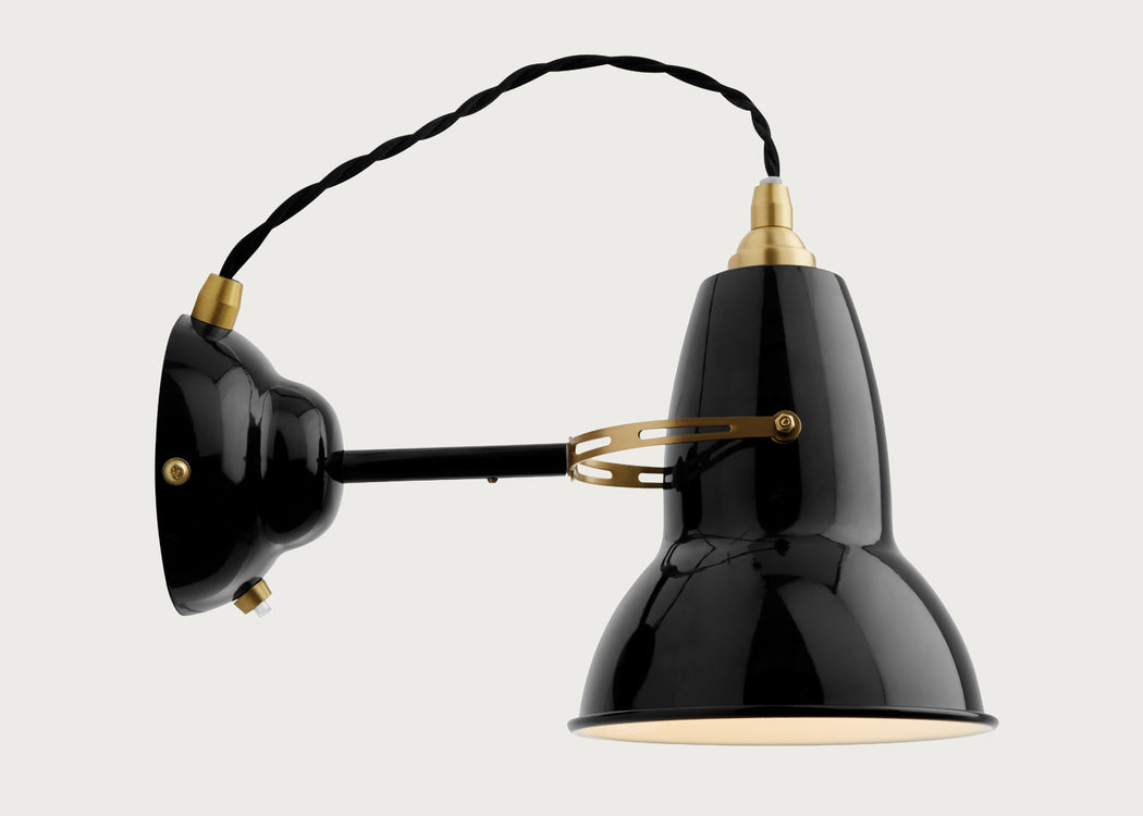 Original 1227 Brass Wall Light Jet Black