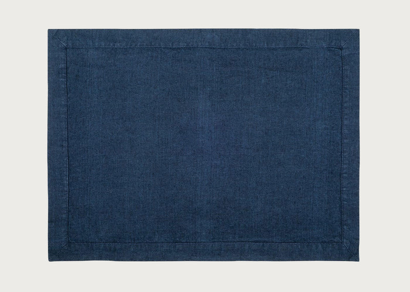 Heal's Linen Placemat Midnight Blue Linen