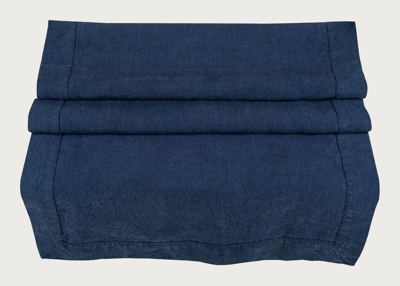 Heal's Linen Runner Midnight Blue Linen