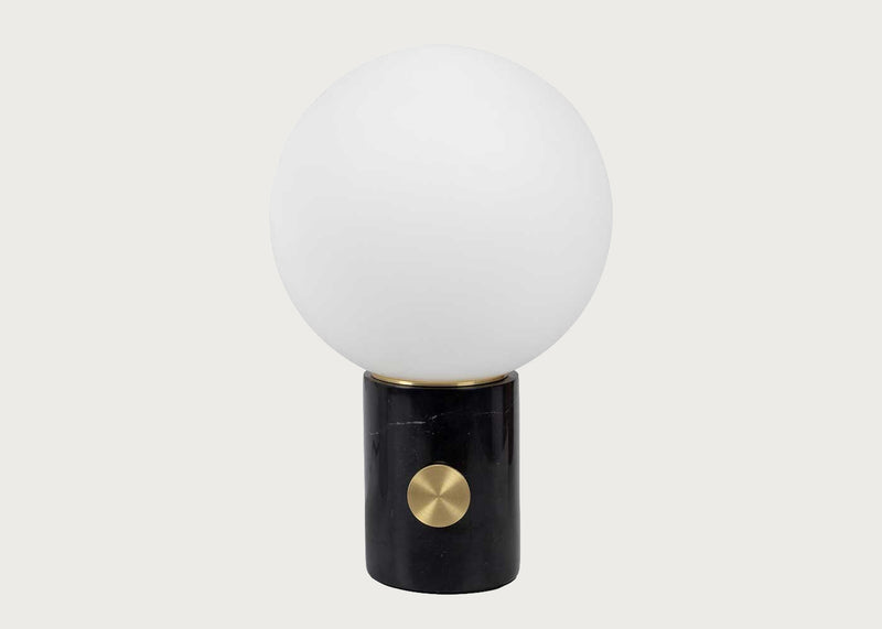 Column Table Lamp Black Marble