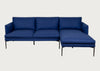 Matera Right Hand Facing Chaise Sofa St Moritz Wool Blue / Black