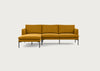 Matera Left Hand Facing Chaise Sofa Nobilis Velvet Mustard / Black
