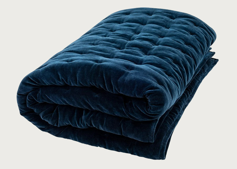 Velvet Quilt Midnight Blue 240cm x 260cm