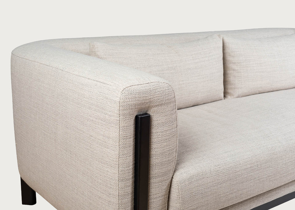 Massimo 3 Seater Sofa Tundra Texture Stone / Black Ash