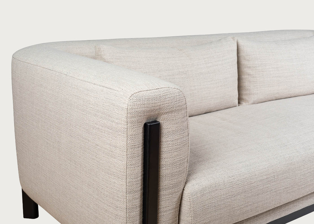 Massimo 3 Seater Sofa Tundra Texture Stone / Black Ash