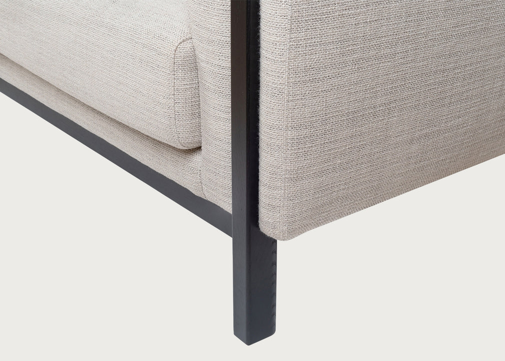 Massimo 3 Seater Sofa Tundra Texture Stone / Black Ash